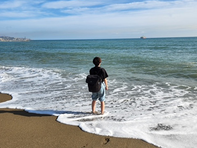 12月のマラガの海。